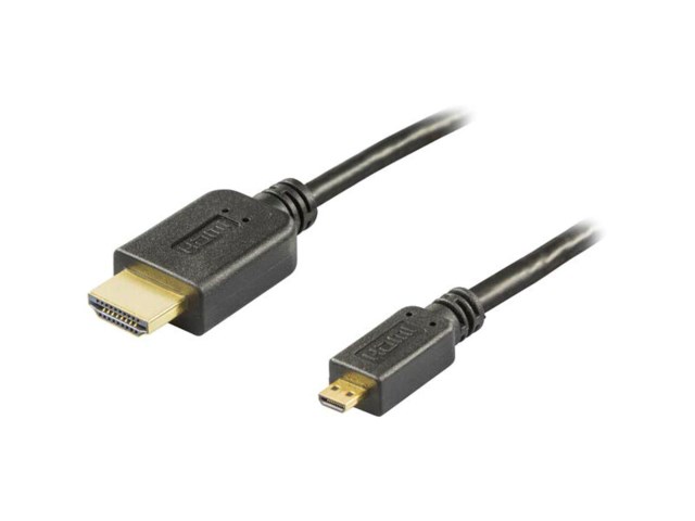 Deltaco HDMI-kabel A han - micro D han 5 meter svart
