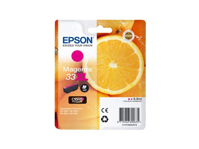Epson Blekkpatron 33XL Claria Premium magenta 8,9 ml