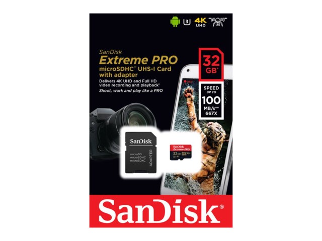 SanDisk Minnekort Secure Digital Micro 32GB SDHC Extreme