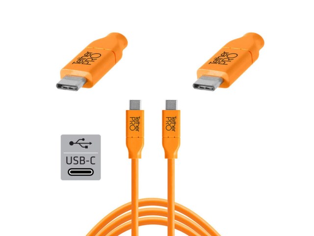Tether Tools TetherPro kabel USB-C til USB-C 4,6 meter orange