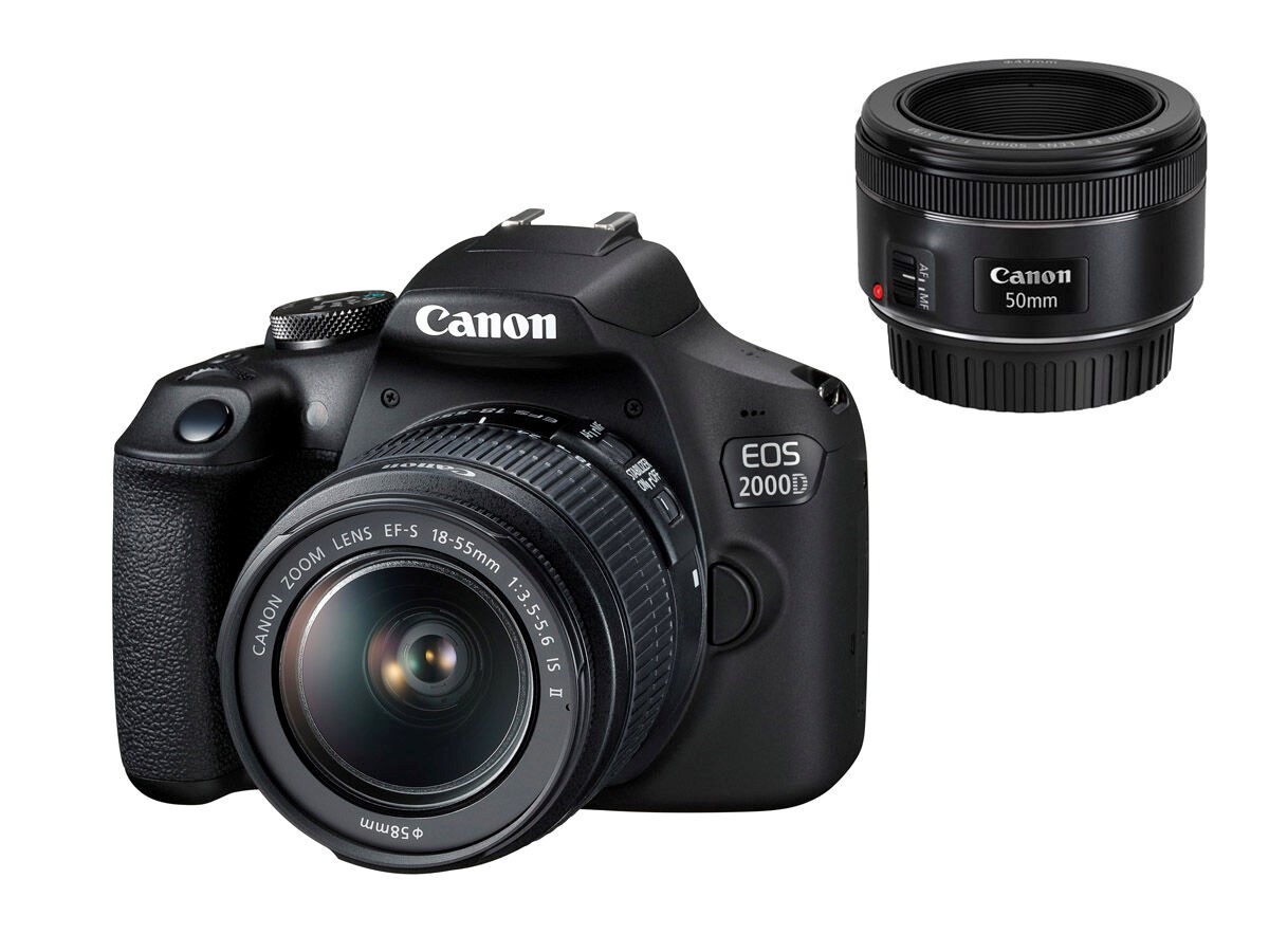 Canon EOS 2000D med EFS 1855mm f/3,55,6 IS II + Scandinavianphoto.no
