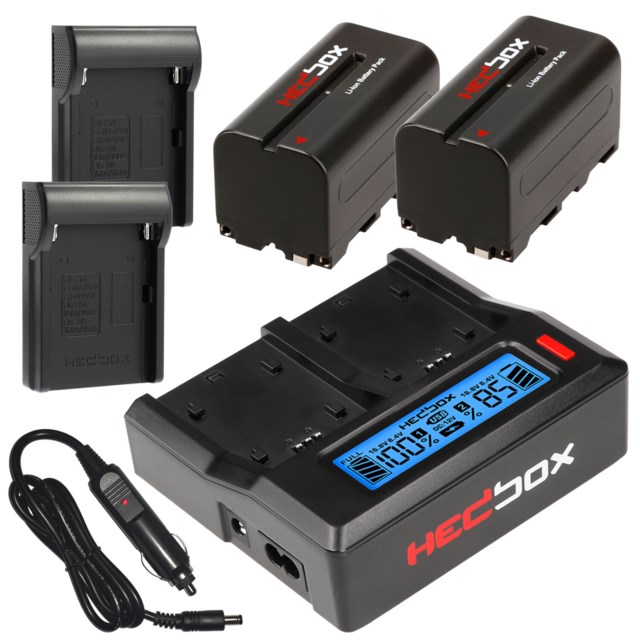 Hedbox Kamerabatteri Kit NP-F770 2 stk Batteri + Dual lader