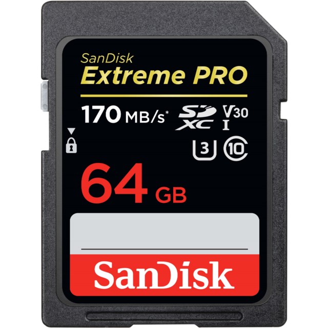 SanDisk Minnekort SDXC Extreme Pro 64GB 170MB/s UHS-I V30 U3 C10