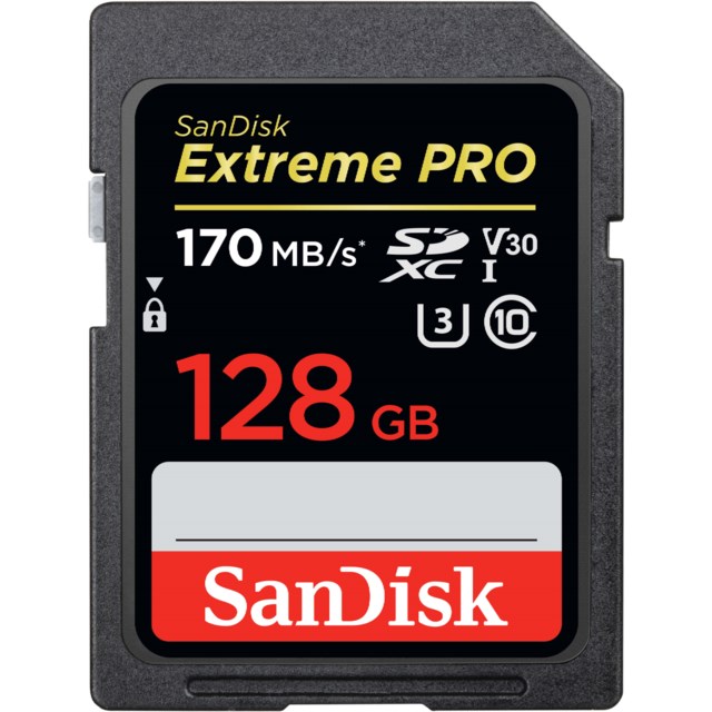 SanDisk Minnekort SDXC Extreme Pro 128GB 170MB/s UHS-I V30 U3 C10
