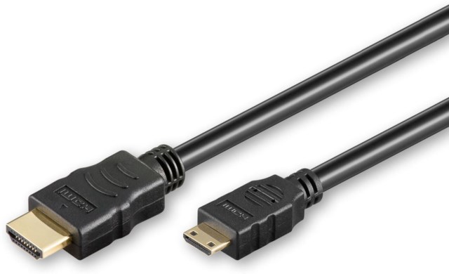 MicroConnect HDMI kabel  A han - mini C han 5 meter Svart