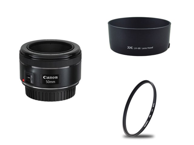 Canon EF 50mm f/1,8 STM, Solblender & UV-filter