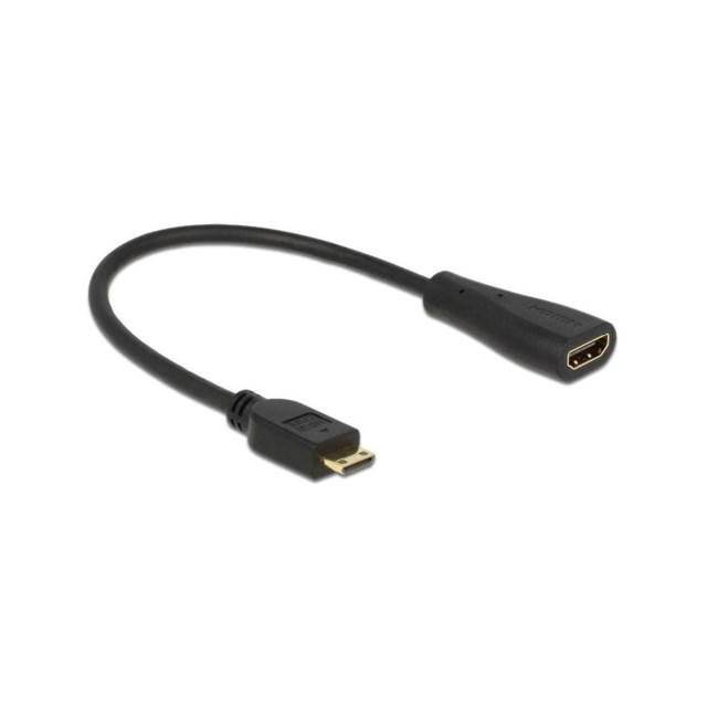 DELOCK HDMI A - Mini HDMI C - adapter med 23cm kabel