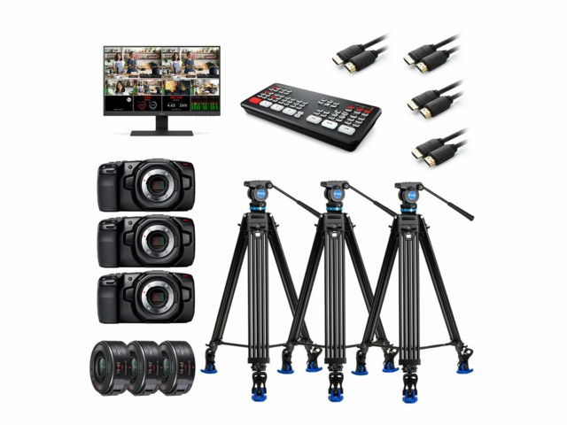 Scandinavian Photo Streamingkit 3stk BMD Pocket Cinema Camera 4K +  BMD Atem Mini Pro ISO
