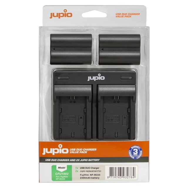 Jupio NP-W235 2300mAh 2-Pack + USB Dual Charger FujiFilm Battery