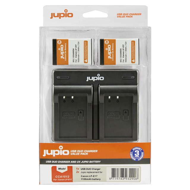 Jupio LP-E17 1100mAh 2-Pack + USB Dual Charger