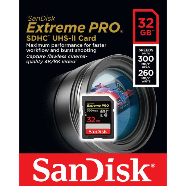 Sandisk SDXC Extreme Pro 128GB 300MB/s UHSII V90 Scandinavianphoto.no