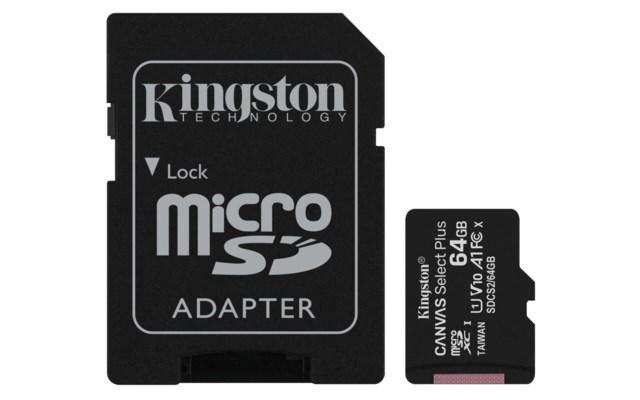 Kingston MicroSDXC Canvas Select Plus 64GB V10 100MB/s SD-Adapter