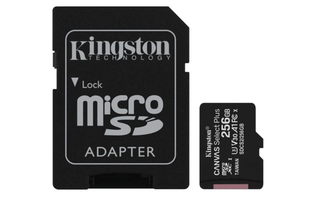 Kingston MicroSDXC Canvas Select Plus 256GB V30 100/85MB/s SD-Adapter