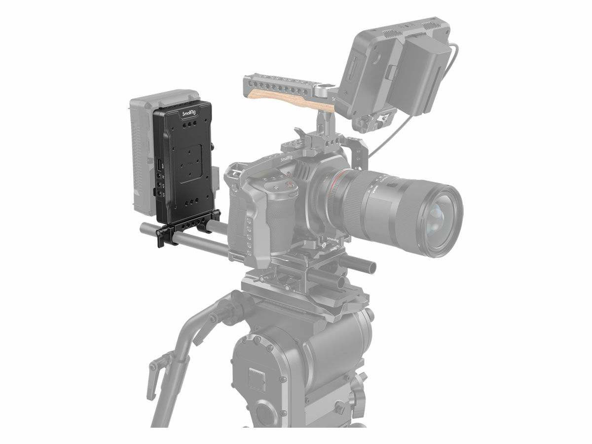 Small Rig Adapter Mount SmallRig 3203 Battery Adapter Plate V-Mount Dual 15mm Rod Clamp ...