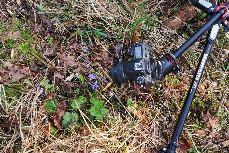 Stativ med nedfellbar midtsøyler