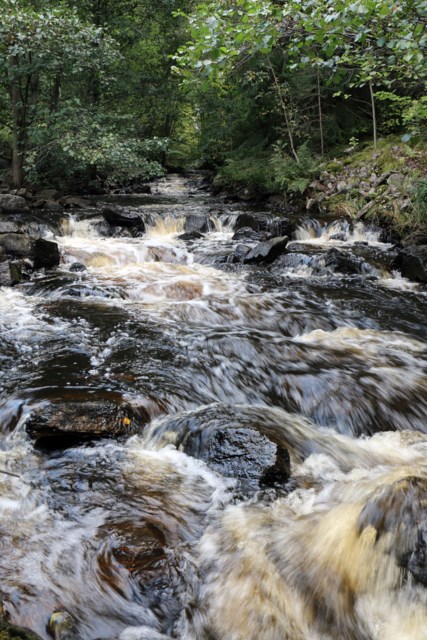 Foss fotografert med kort lukkerhastighet, 1/25