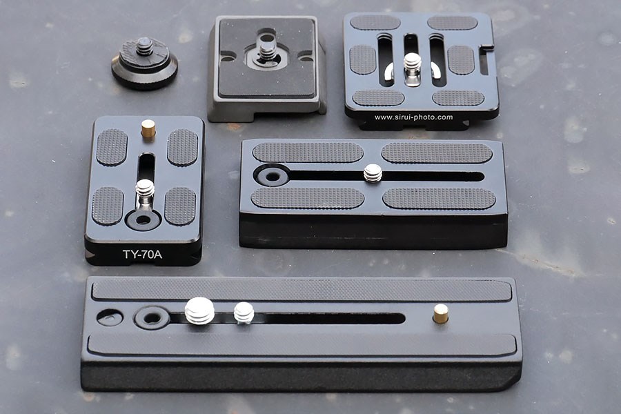 Diverse kameraplater for stativ